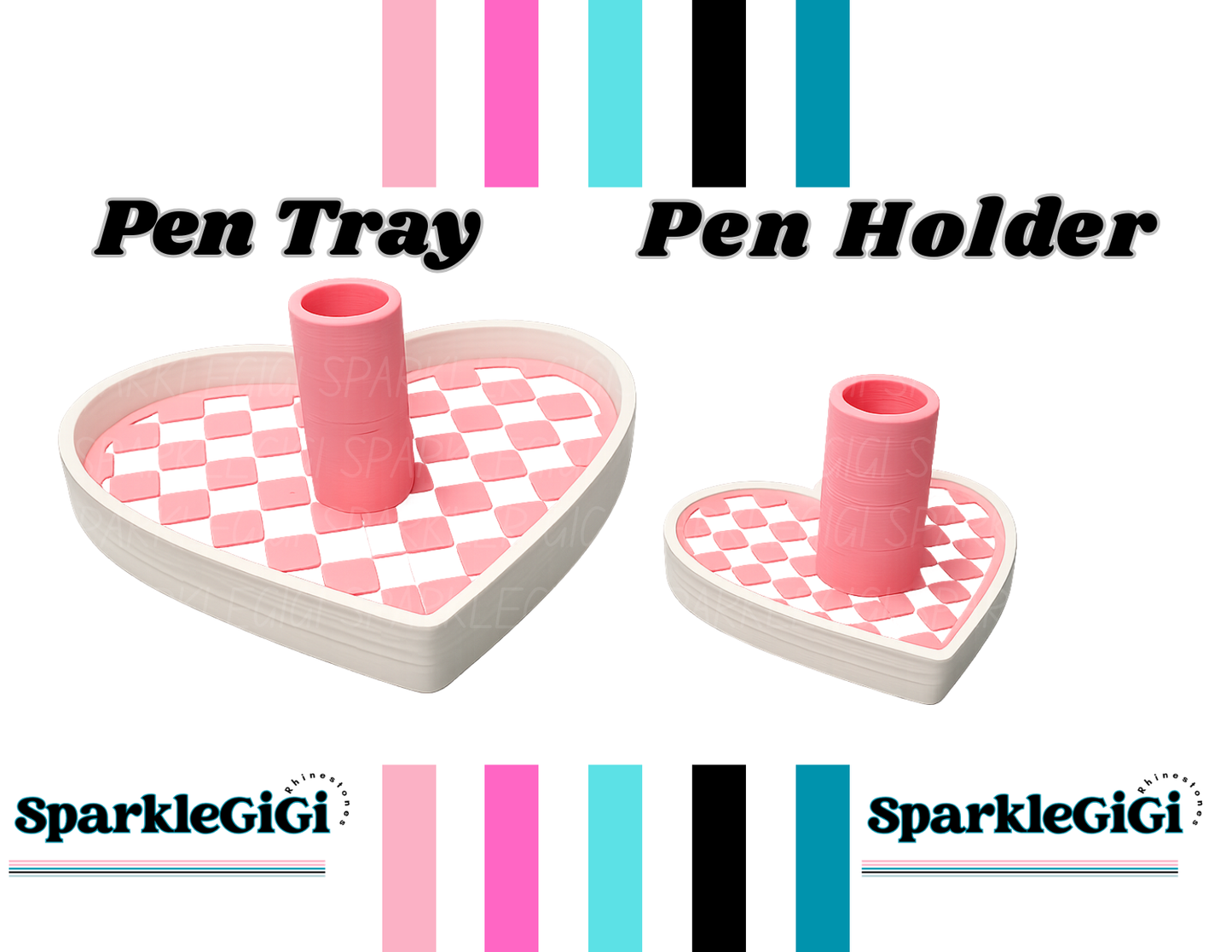 3d Checkered Heart