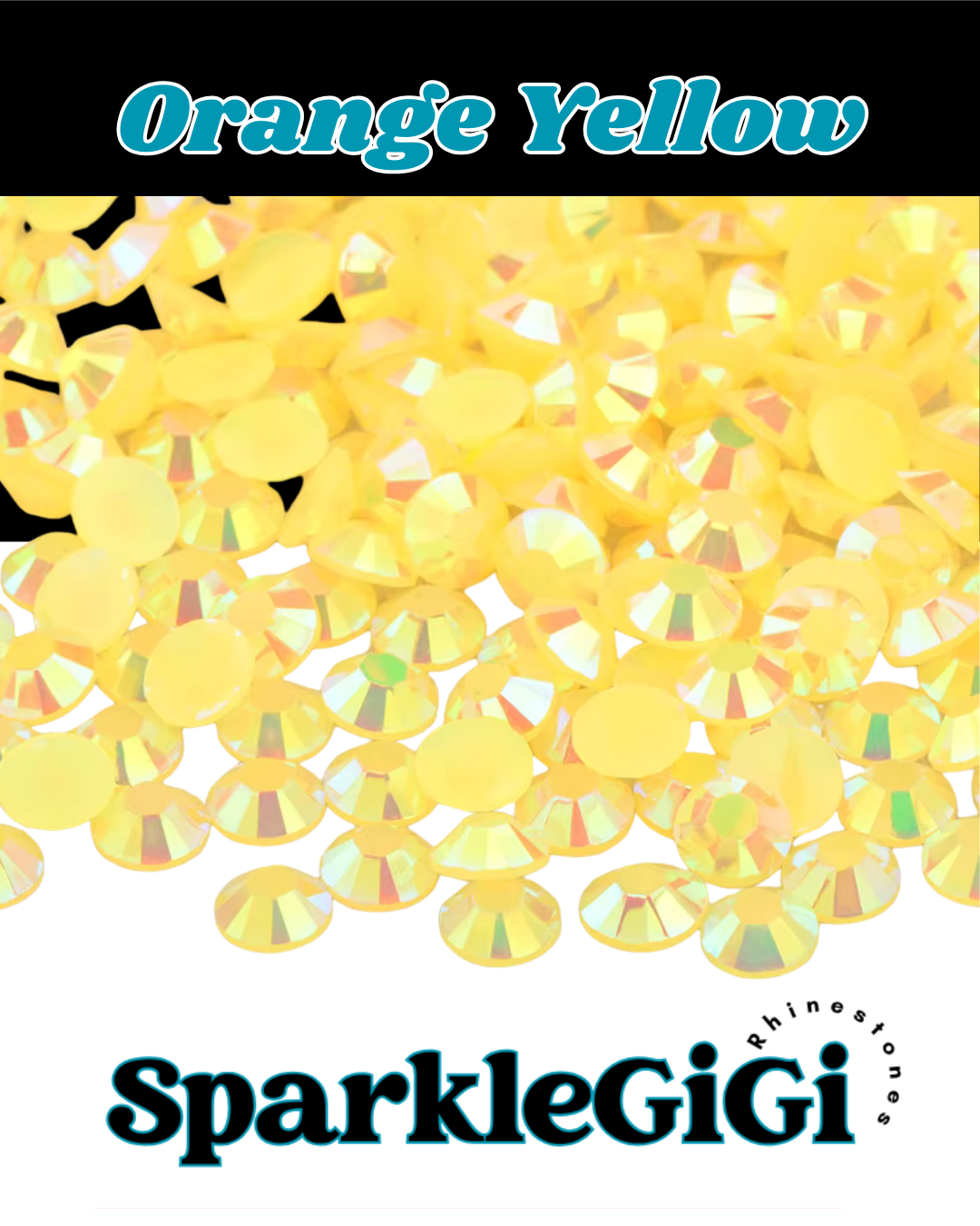 ORANGE YELLOW Jelly AB Rhinestone