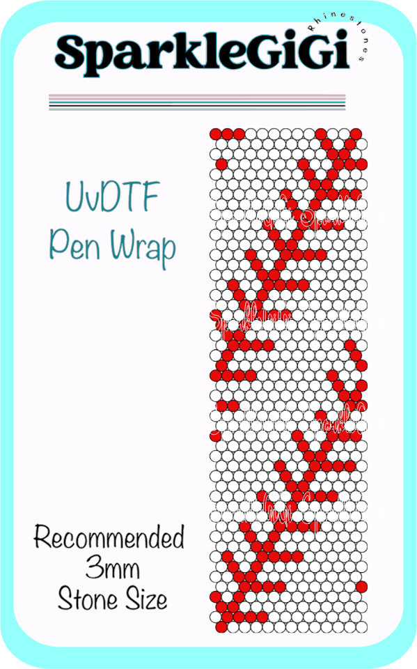 Baseball Rhinestone Pen Wrap Template UVDTF