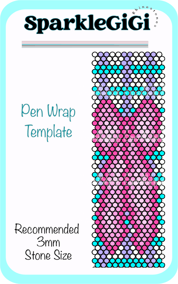 Bow Rhinestone Pen Wrap Template