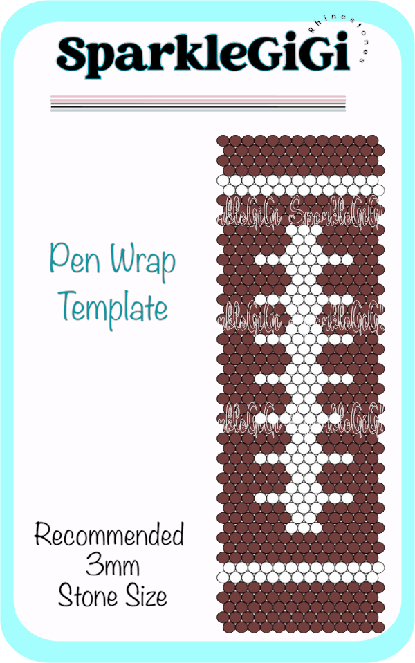 Football Rhinestone Pen Wrap Template