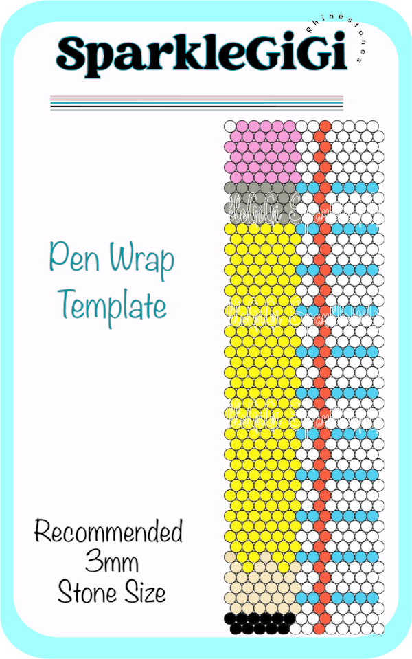 Paper Pencil Rhinestone Pen Wrap Template