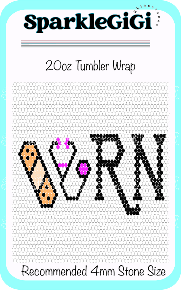 RN Rhinestone 20oz Tumbler Wrap