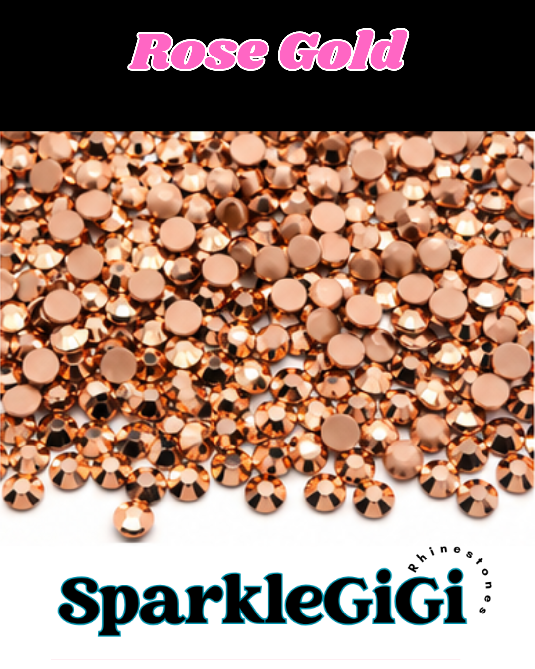 ROSE GOLD Metallic Rhinestone
