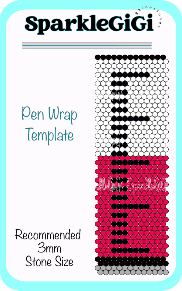 Syringe Rhinestone Pen Wrap Template