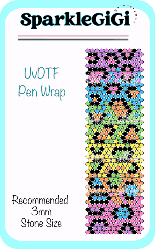 90's Leopard Rhinestone Pen Wrap Template UVDTF