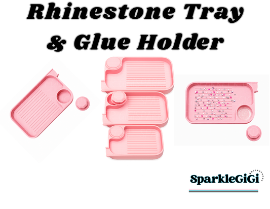 3D Rhinestone Tray with Lid & Glue holder