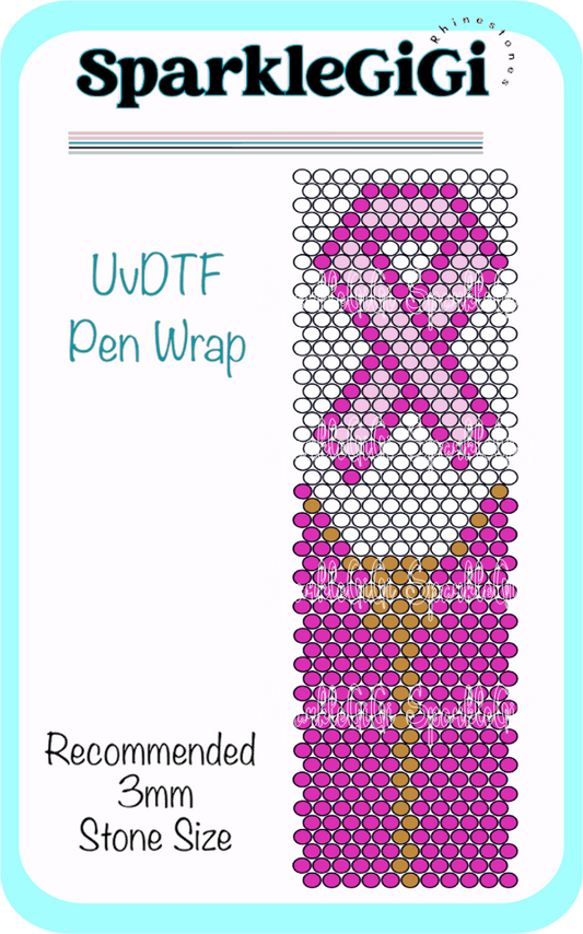 BC Awareness Rhinestone Pen Wrap Template UVDTF