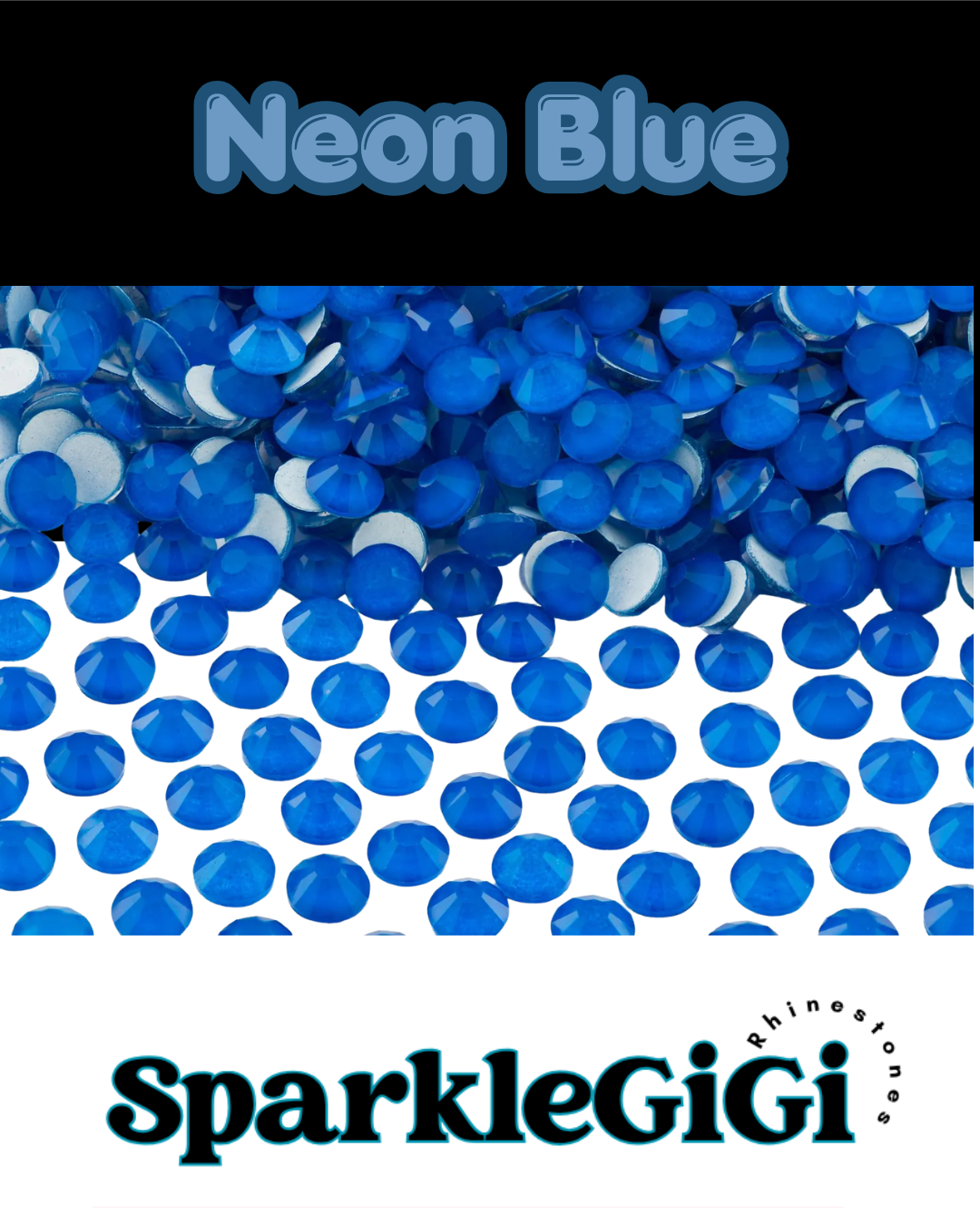 NEON BLUE Classic Rhinestone