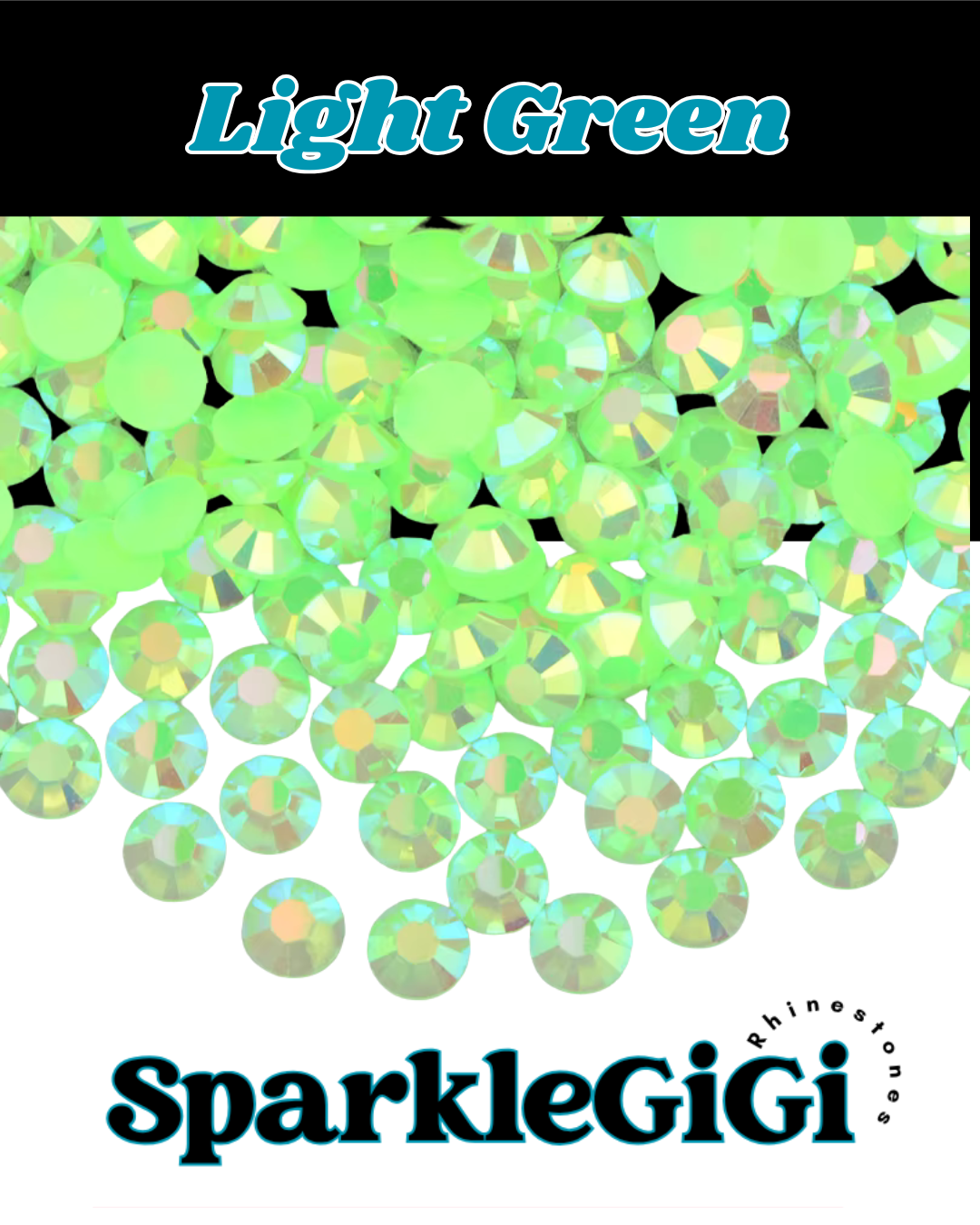 LT GREEN PERIDOT Jelly AB Rhinestone