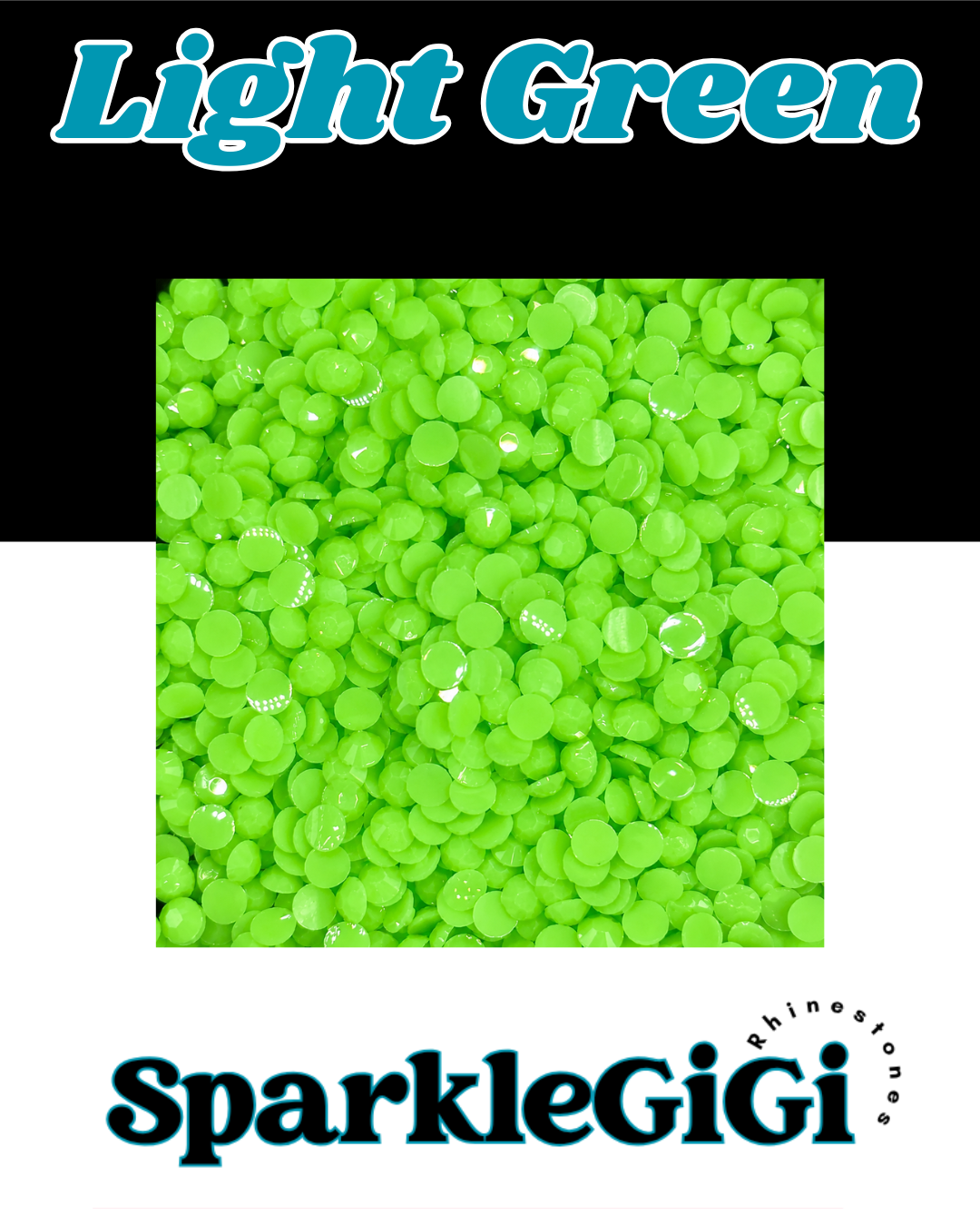LT GREEN Jelly Rhinestone