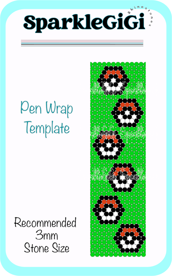 PBall Rhinestone Pen Wrap Template