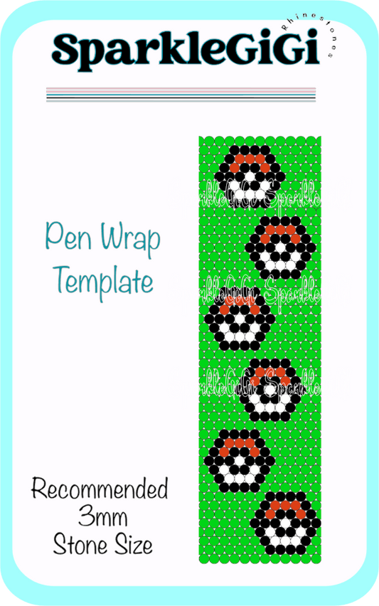 PBall Rhinestone Pen Wrap Template