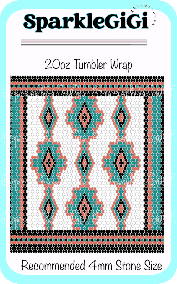 Western Aztec Rhinestone 20oz Tumbler Wrap