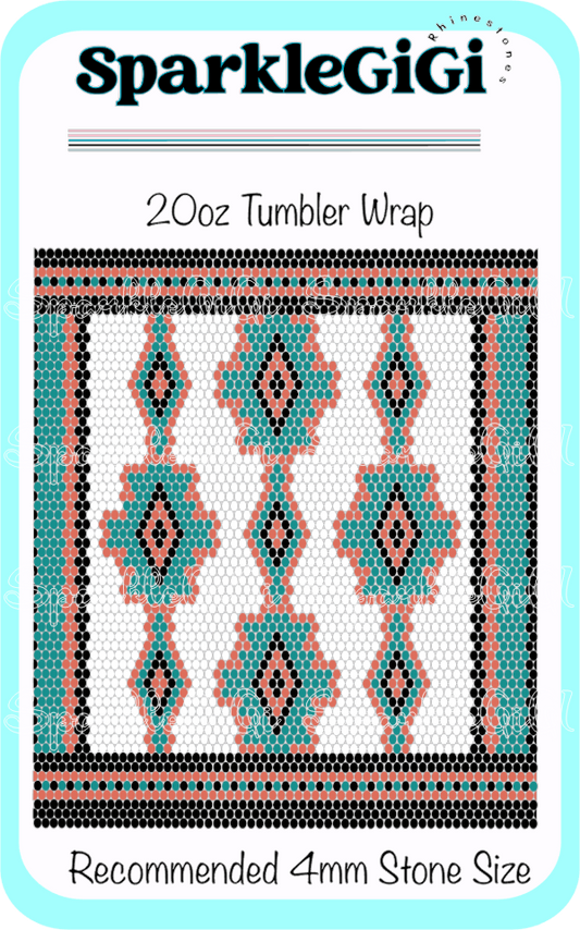 Western Aztec Rhinestone 20oz Tumbler Wrap