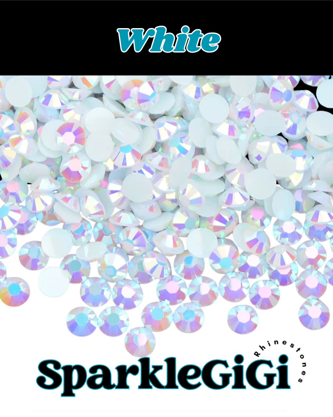 WHITE Jelly AB Rhinestone