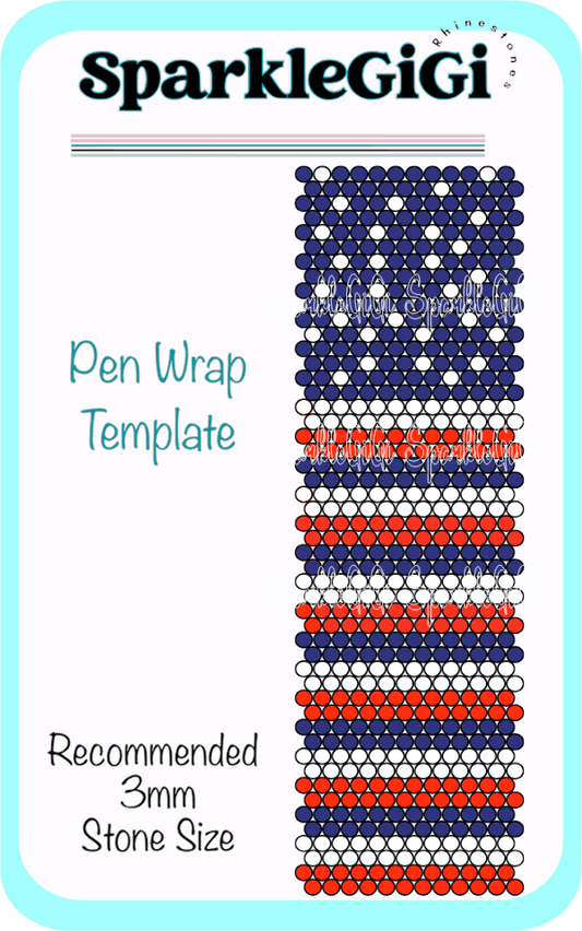 Americana Rhinestone Pen Wrap Template