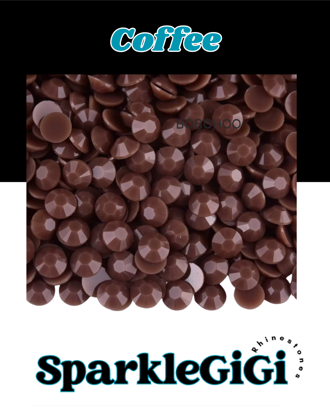 COFFEE Jelly Rhinestone