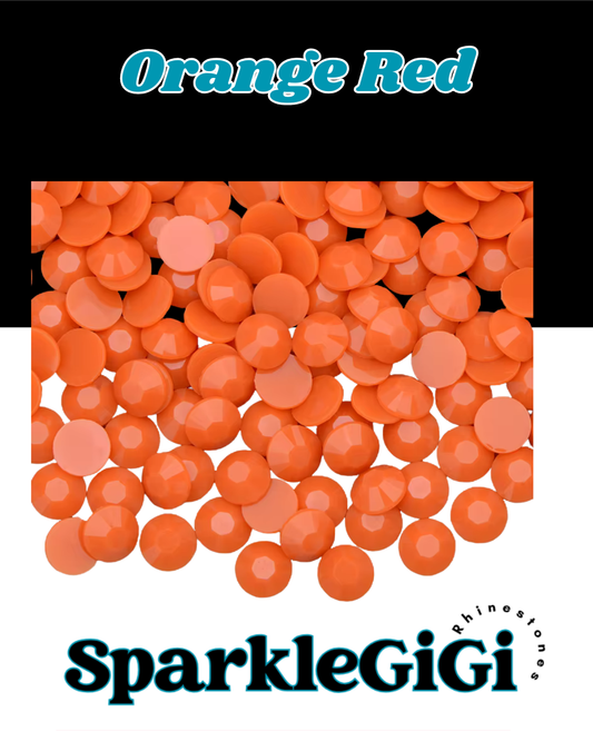 ORANGE RED Jelly Rhinestone