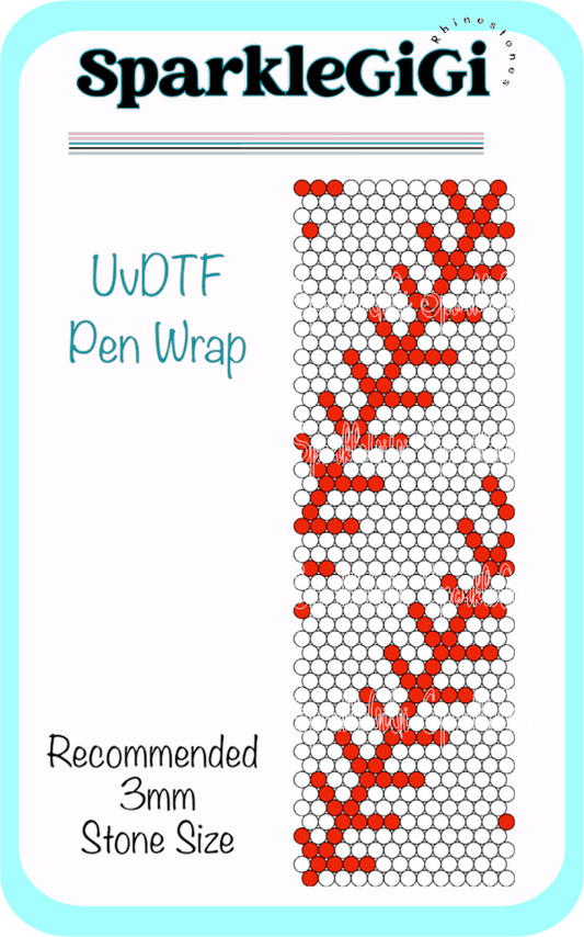 Baseball Rhinestone Pen Wrap Template UVDTF