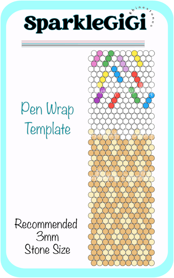 Bday Confetti Rhinestone Pen Wrap Template