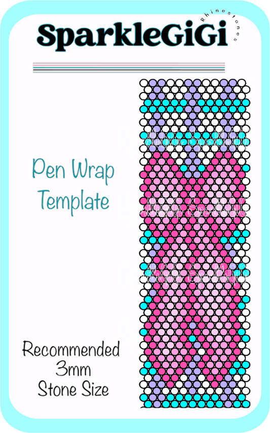 Bow Rhinestone Pen Wrap Template