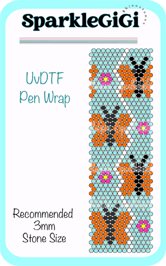 Butterfly Daisy Rhinestone Pen Wrap Template UVDTF