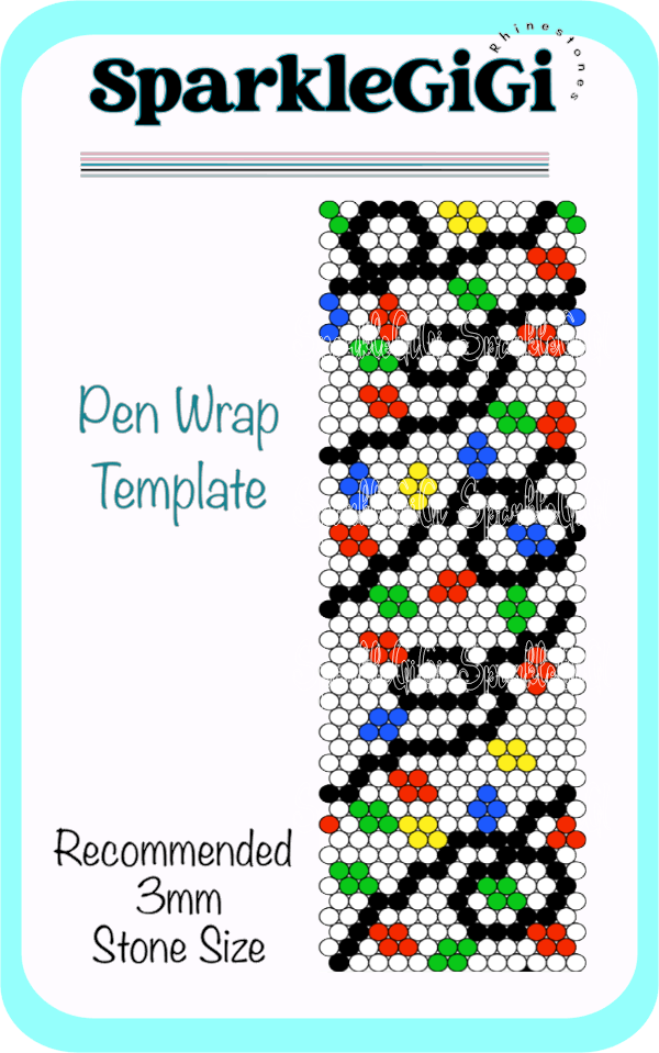 Christmas Lights Rhinestone Pen Wrap Template