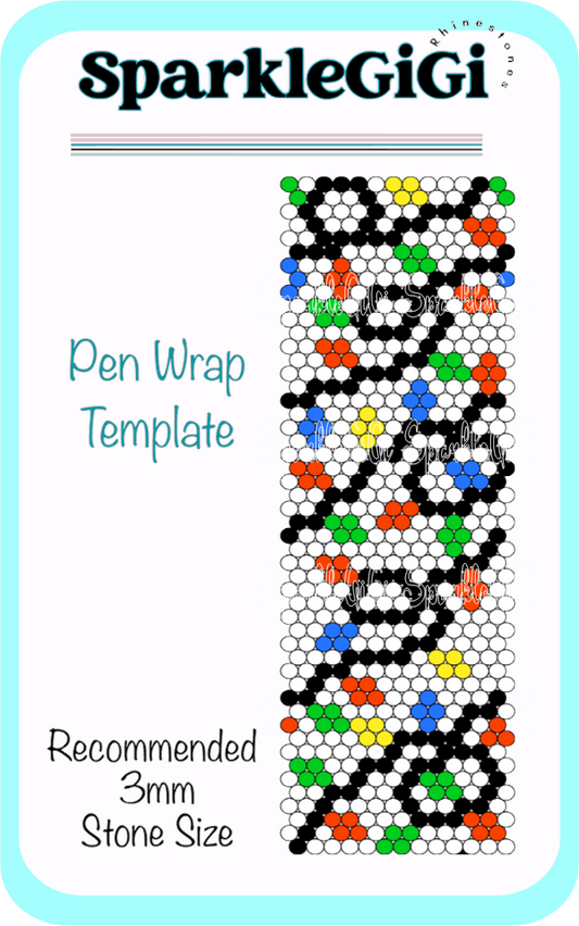 Christmas Lights Rhinestone Pen Wrap Template