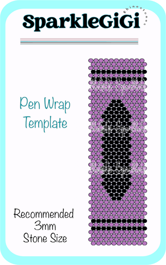 Crayon Marker Rhinestone Pen Wrap Template