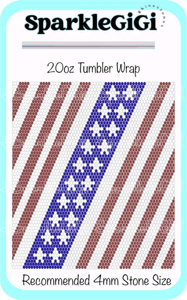 Flag Stripes Rhinestone 20oz Tumbler Wrap