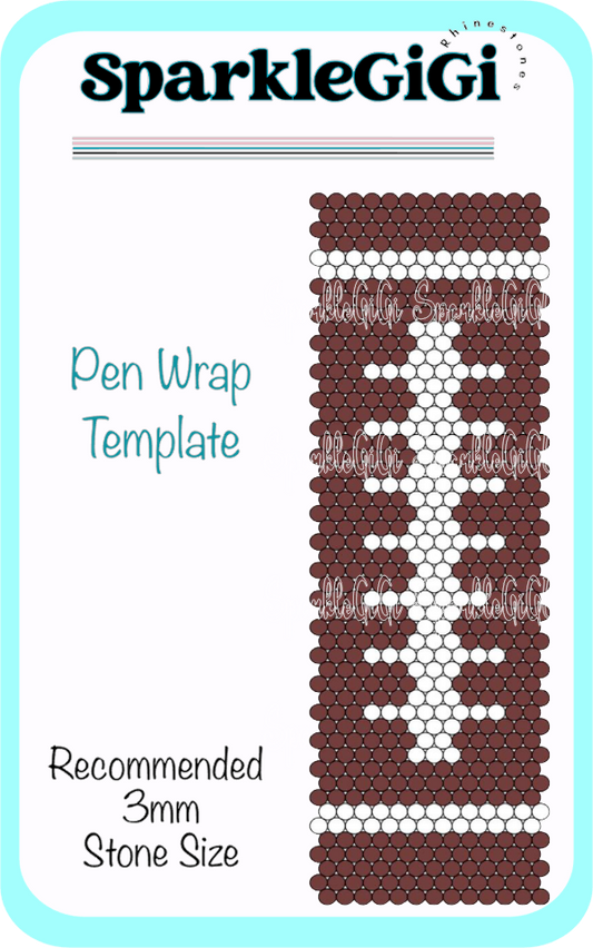 Football Rhinestone Pen Wrap Template