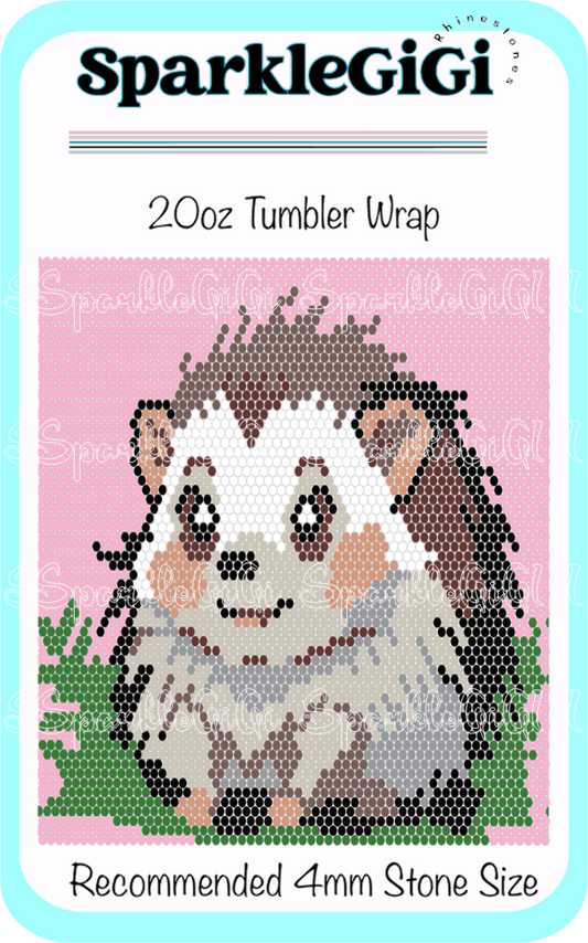 Hedgehog Rhinestone 20oz Tumbler Wrap