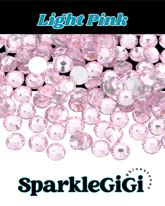 LT PINK ROSE Classic Rhinestone