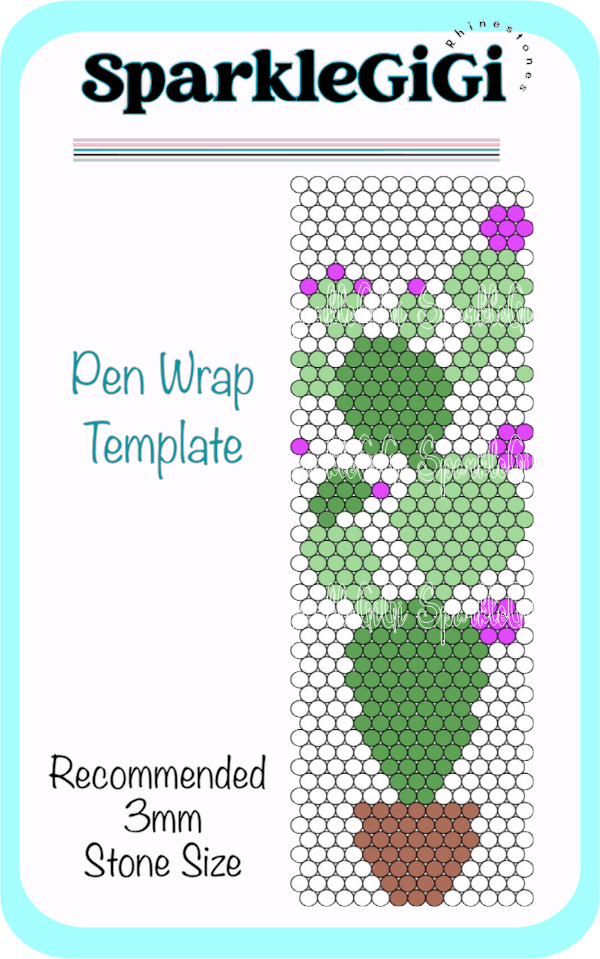 Nopales Rhinestone Pen Wrap Template
