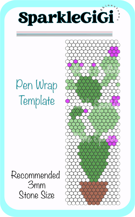Nopales Rhinestone Pen Wrap Template