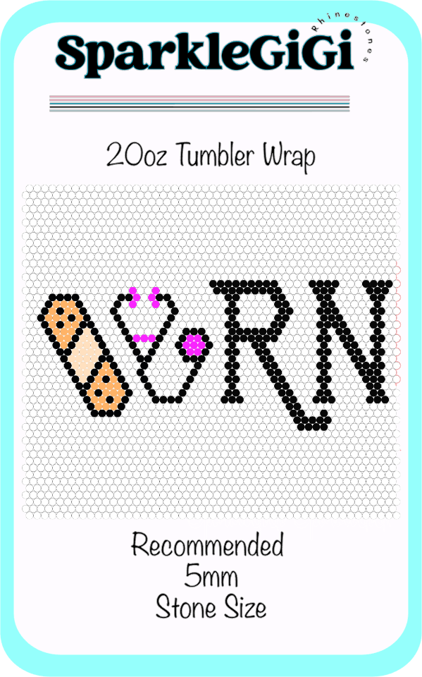 RN Rhinestone 20oz Tumbler Wrap