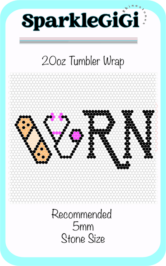 RN Rhinestone 20oz Tumbler Wrap