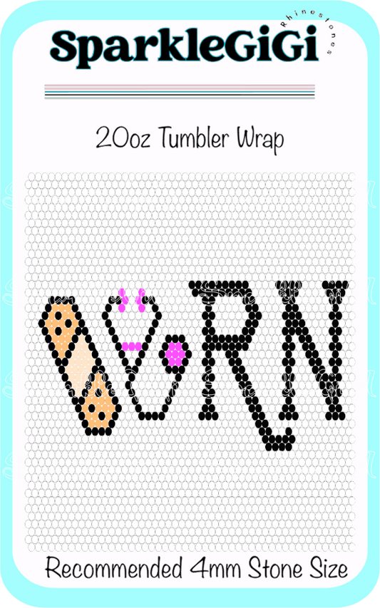 RN Rhinestone 20oz Tumbler Wrap