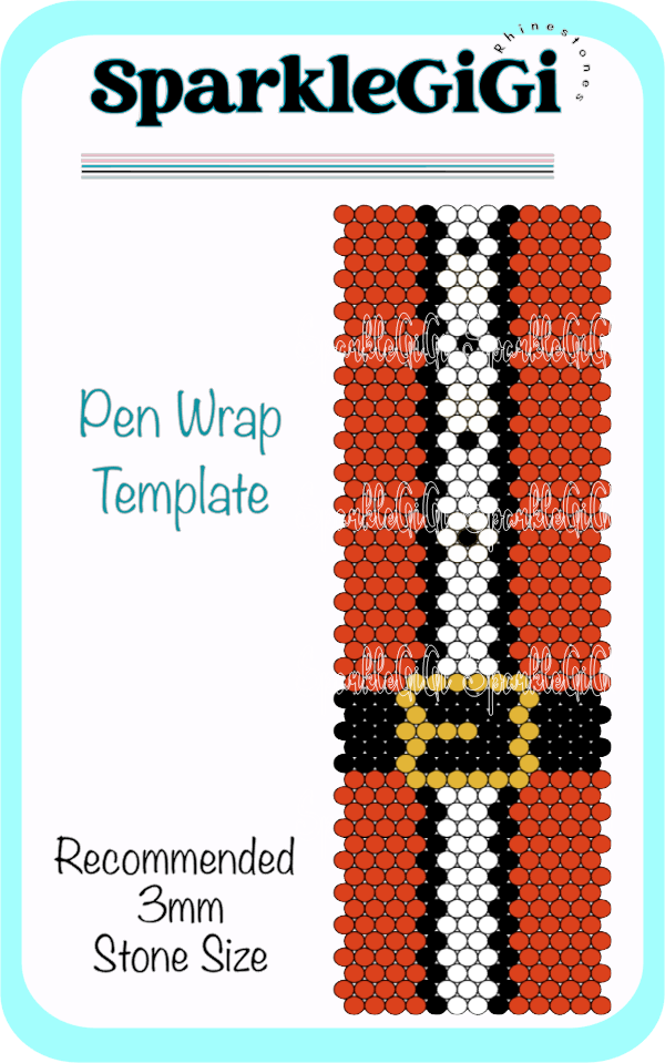 Santa Belt Rhinestone Pen Wrap Template