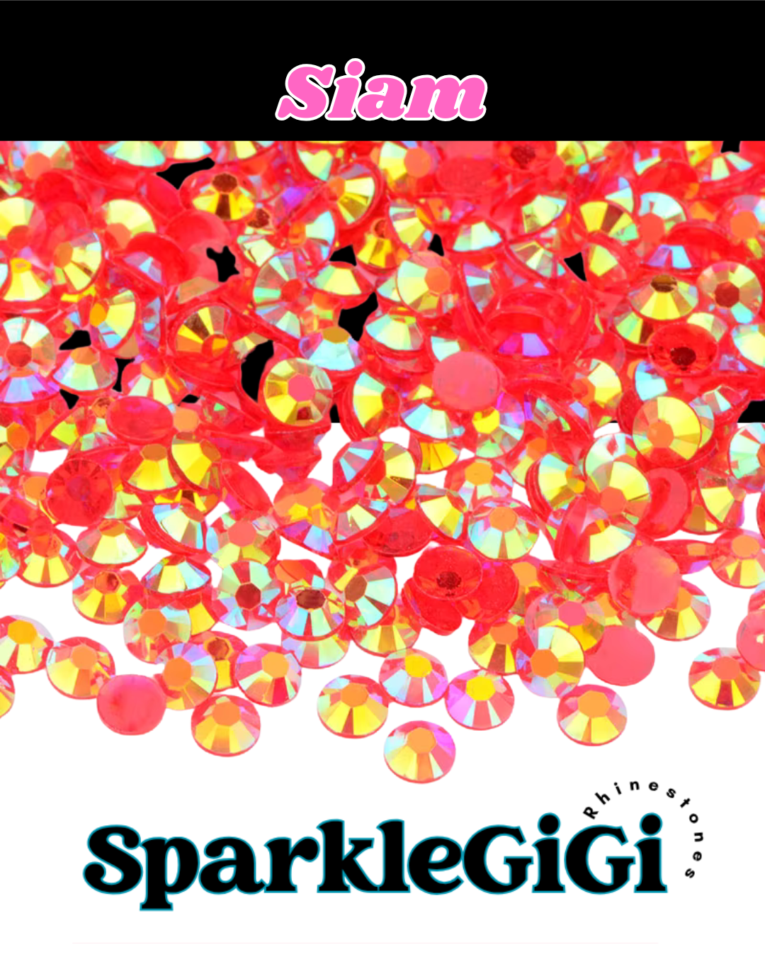 RED SIAM Transparent AB Rhinestone