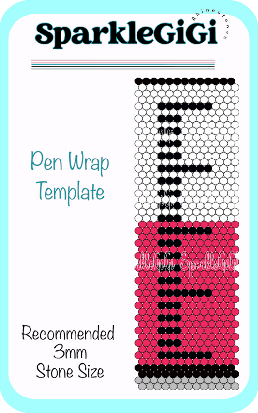 Syringe Rhinestone Pen Wrap Template